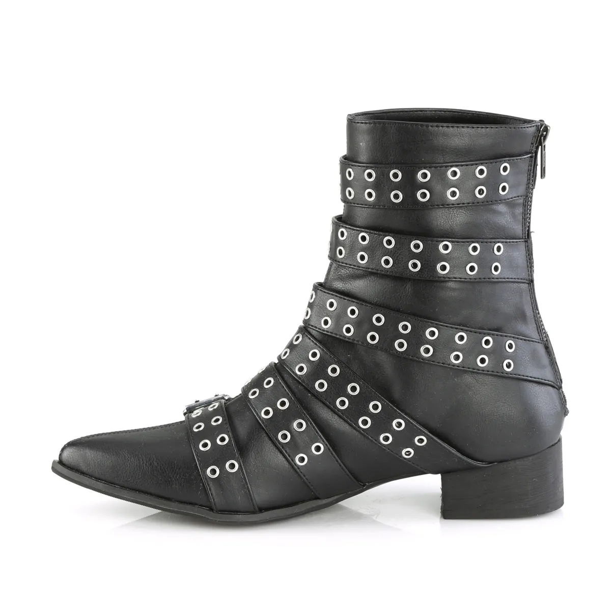 1 Inch Heel WARLOCK-70 Black Pu