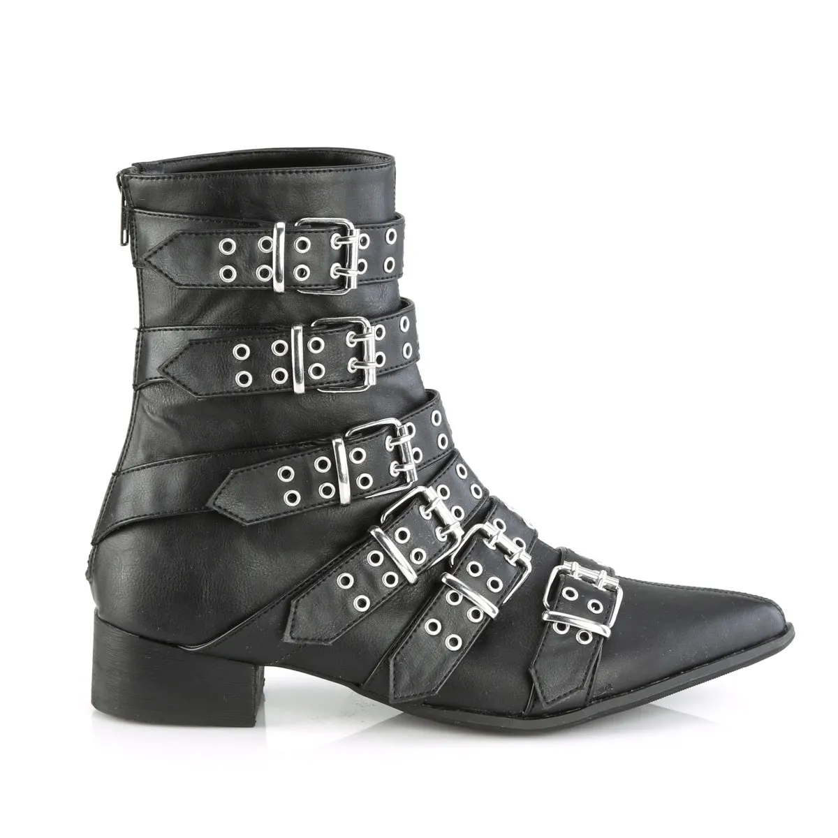 1 Inch Heel WARLOCK-70 Black Pu