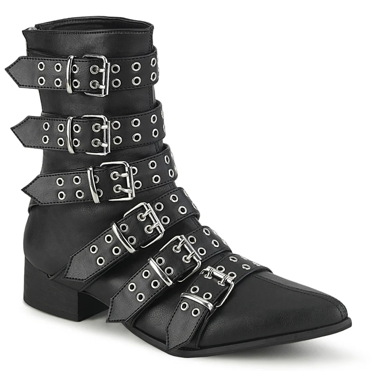 1 Inch Heel WARLOCK-70 Black Pu