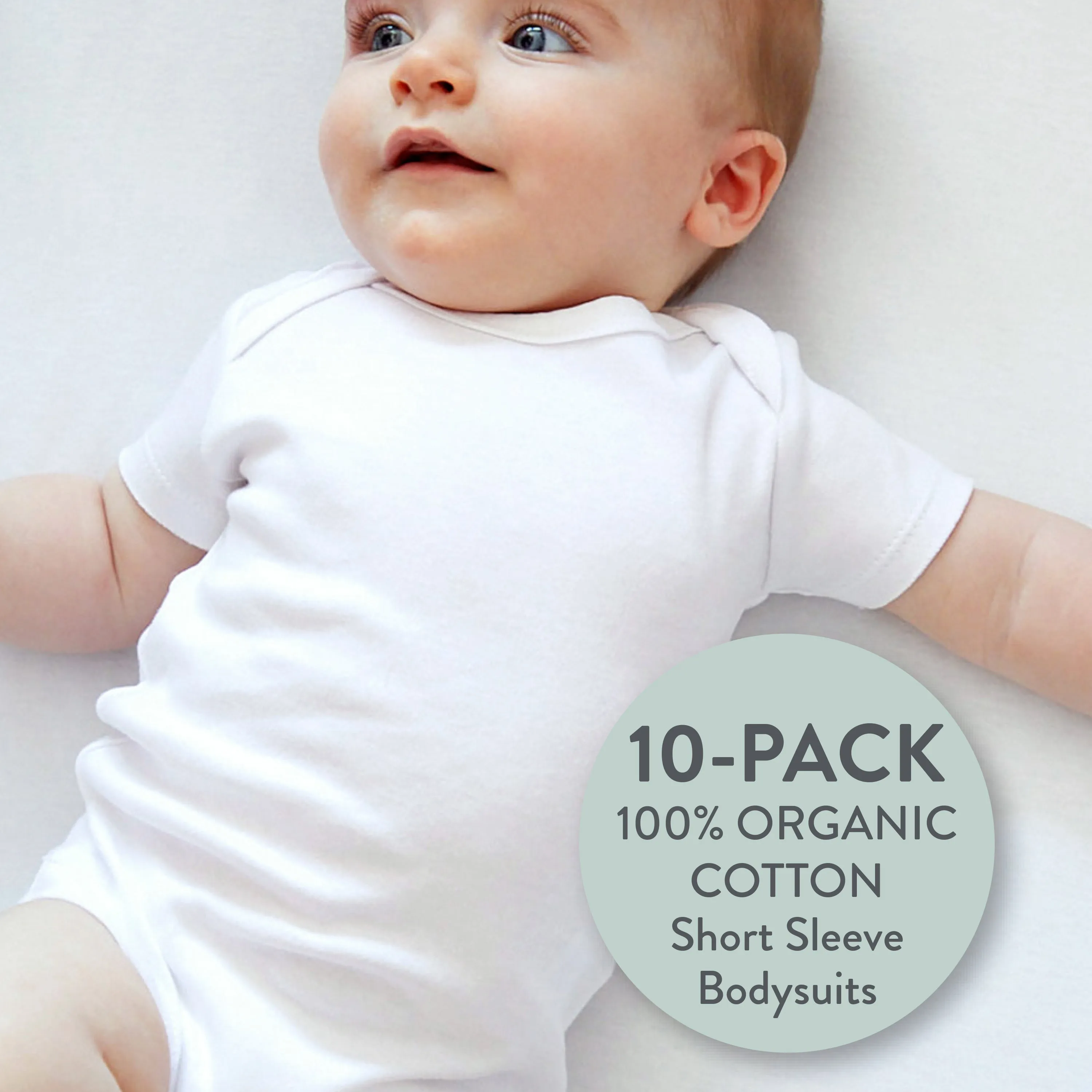 10-Pack Organic Cotton Short Sleeve Bodysuits