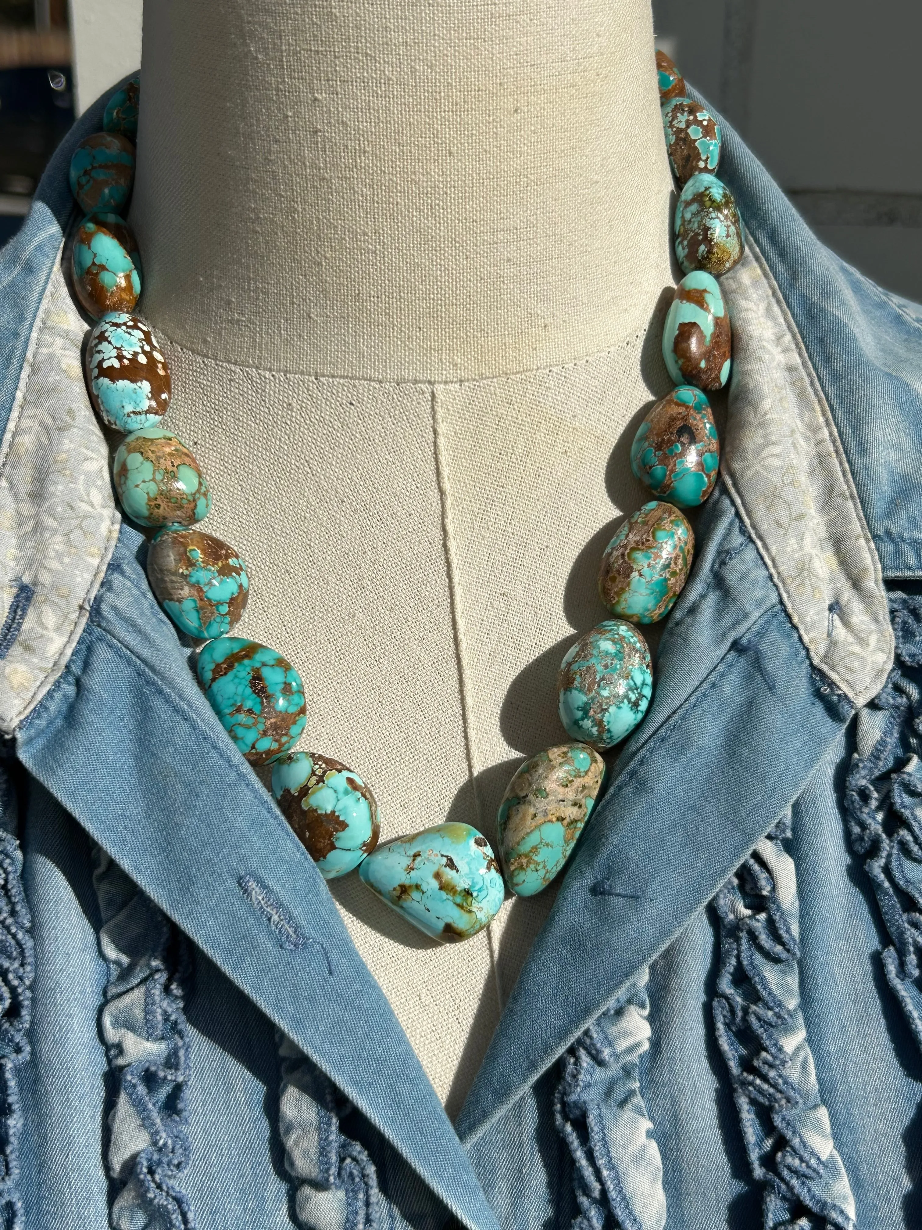 21" Sierra Nevada Turquoise Bead Necklace