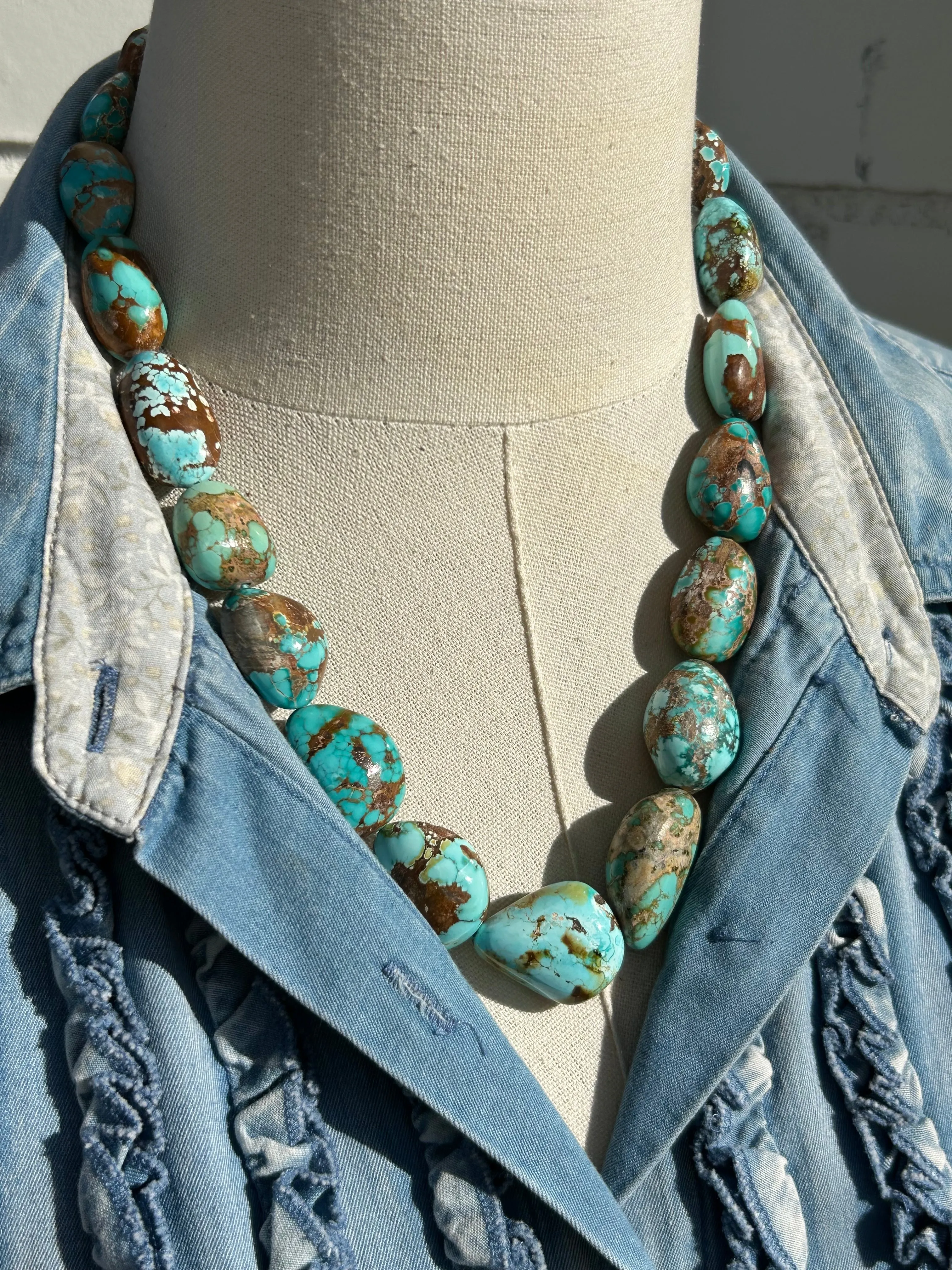 21" Sierra Nevada Turquoise Bead Necklace