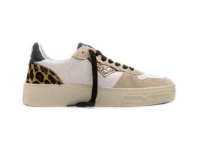 4B12 Sneakers Donna Hyper Animalier e Glitter Tomaia Pelle