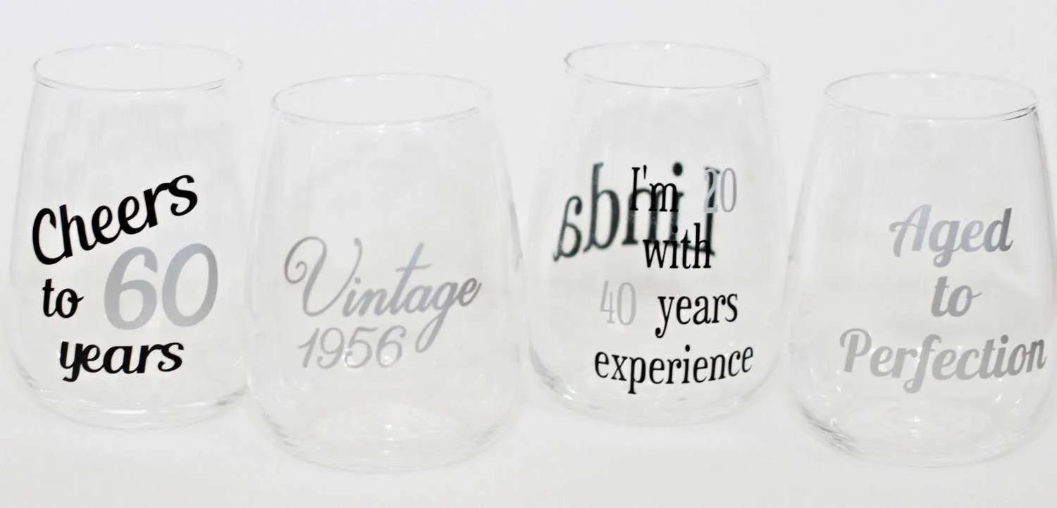 60th Birthday Wine Glass