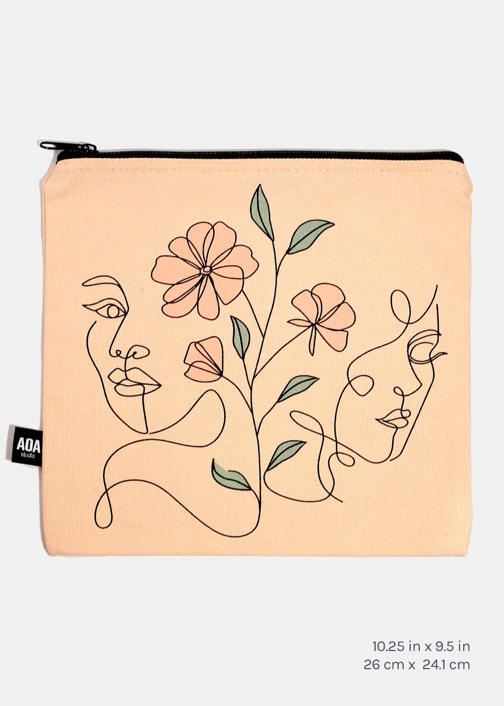 A  Large Canvas Bag - Floral Girls Sketch