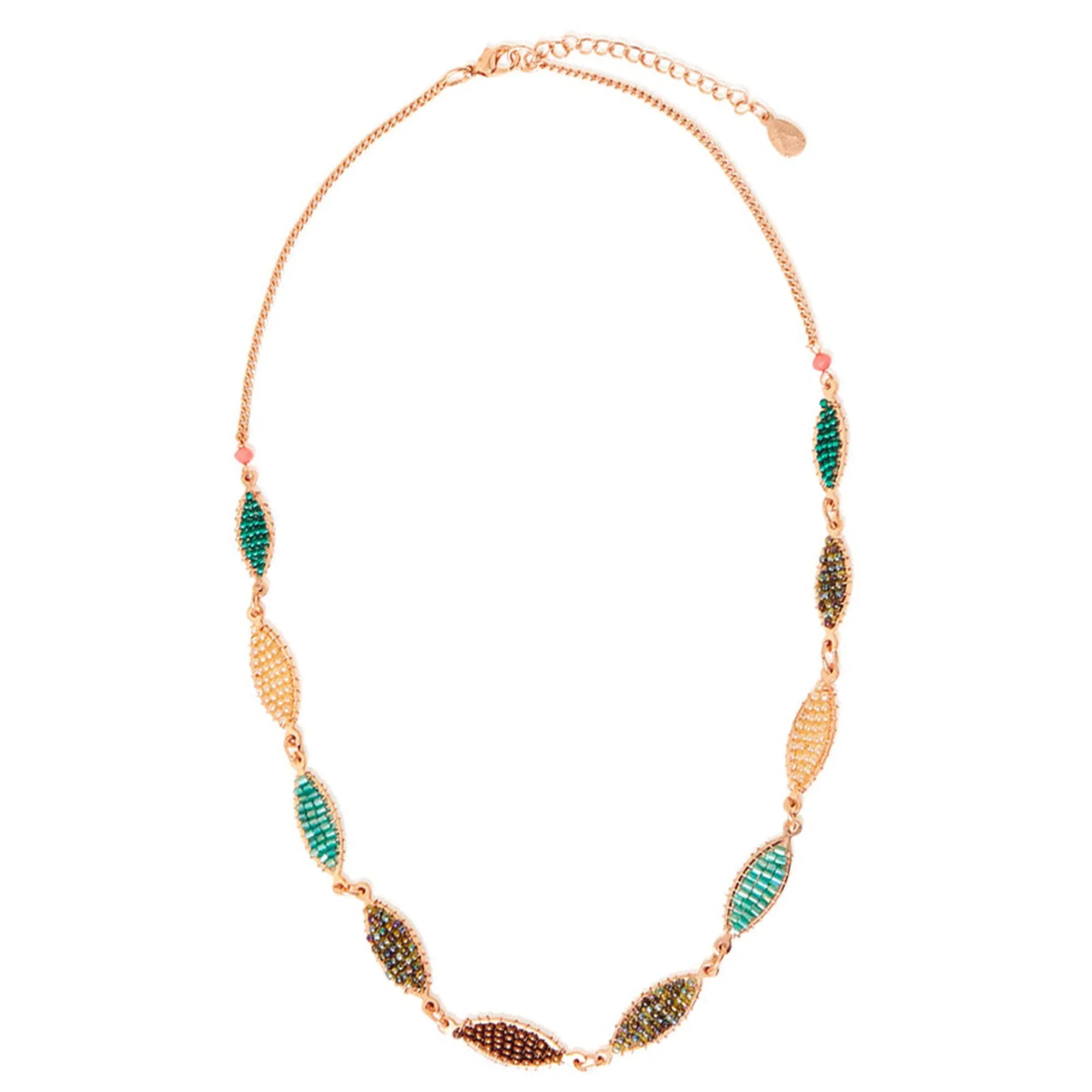 Accessorize London Women's Beaded Leaf Collar Necklace