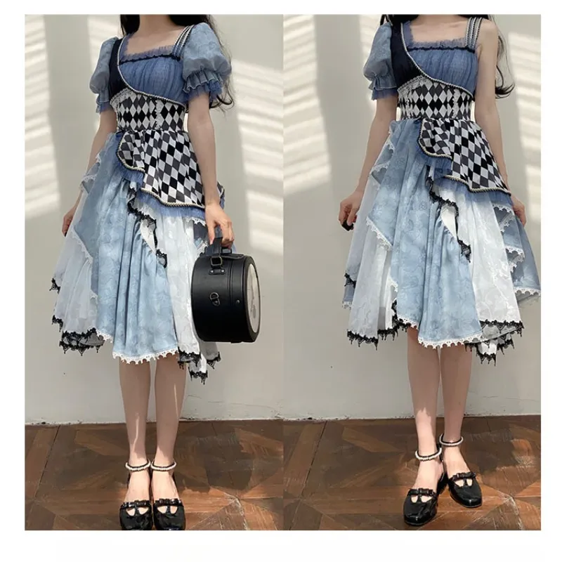 Alice In Wonderland Asymmetrical Retro Lolita Dress MK19189