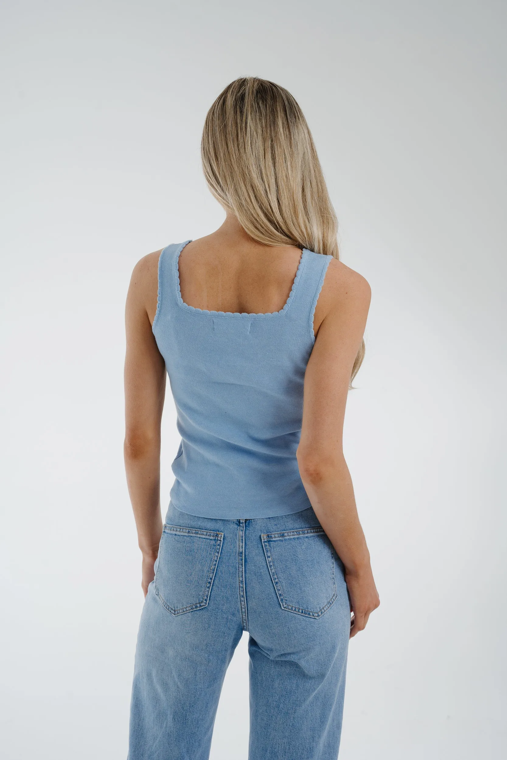 Ally Square Neck Vest In Blue