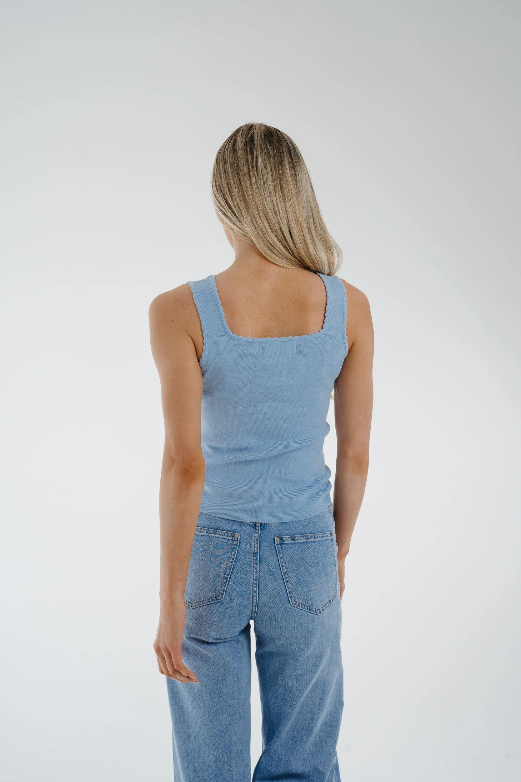 Ally Square Neck Vest In Blue