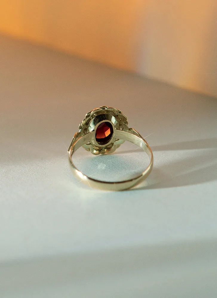 Ana garnet ring 14k gold