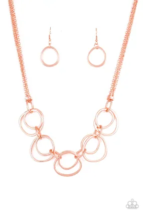 Asymmetrical Adornment - Copper Paparazzi Necklace