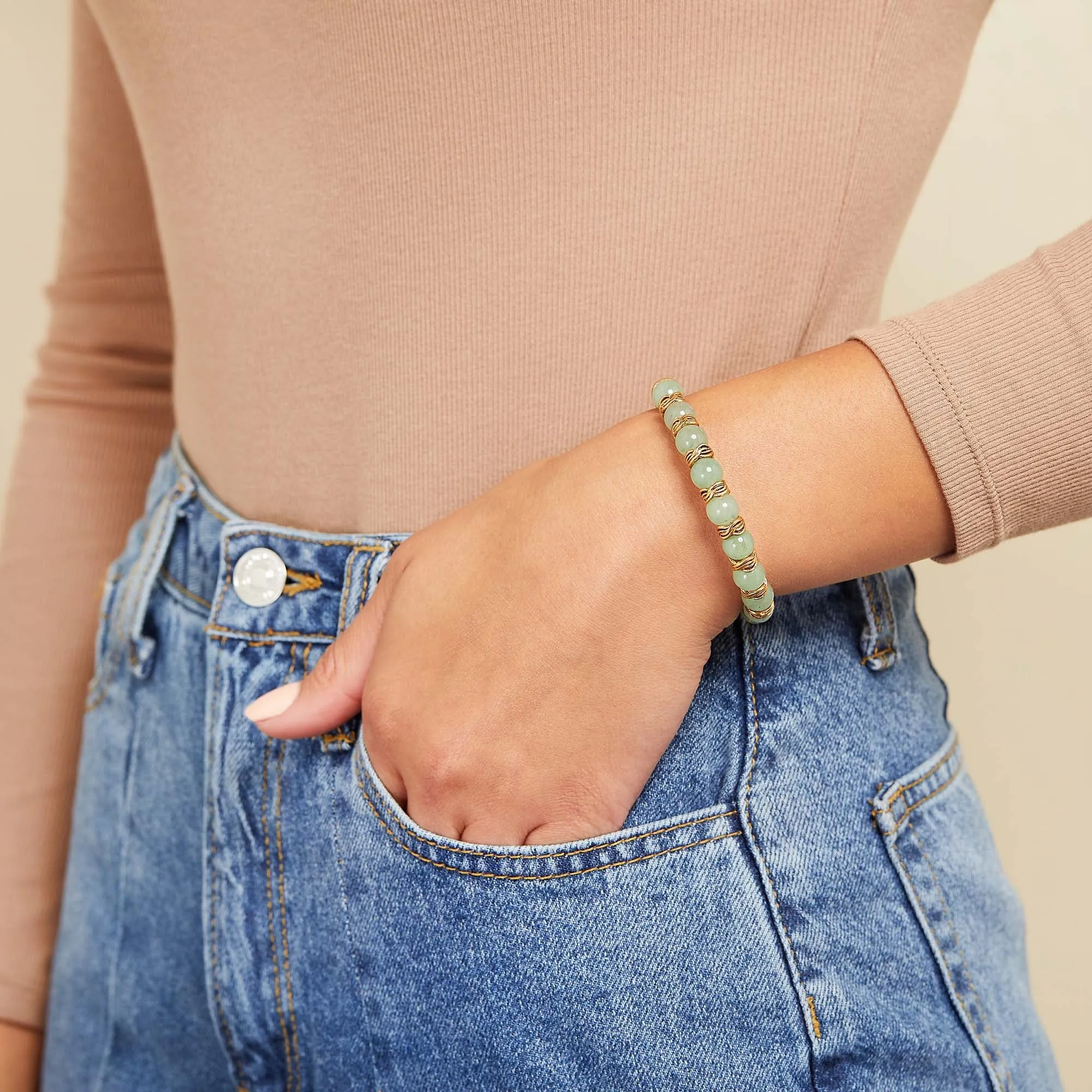 Aventurine Beaded Bangle