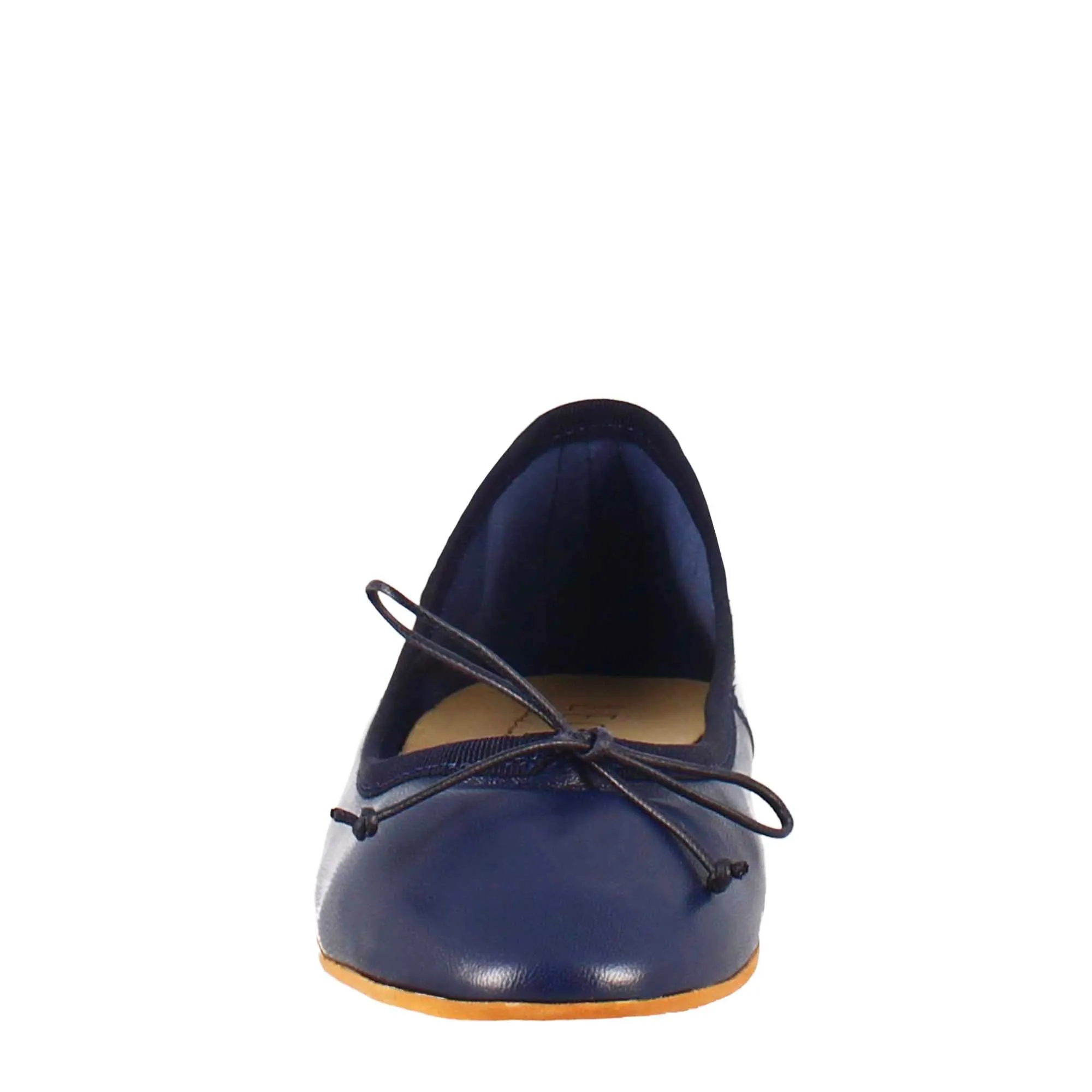 Ballerine leggere da donna color blu in pelle liscia