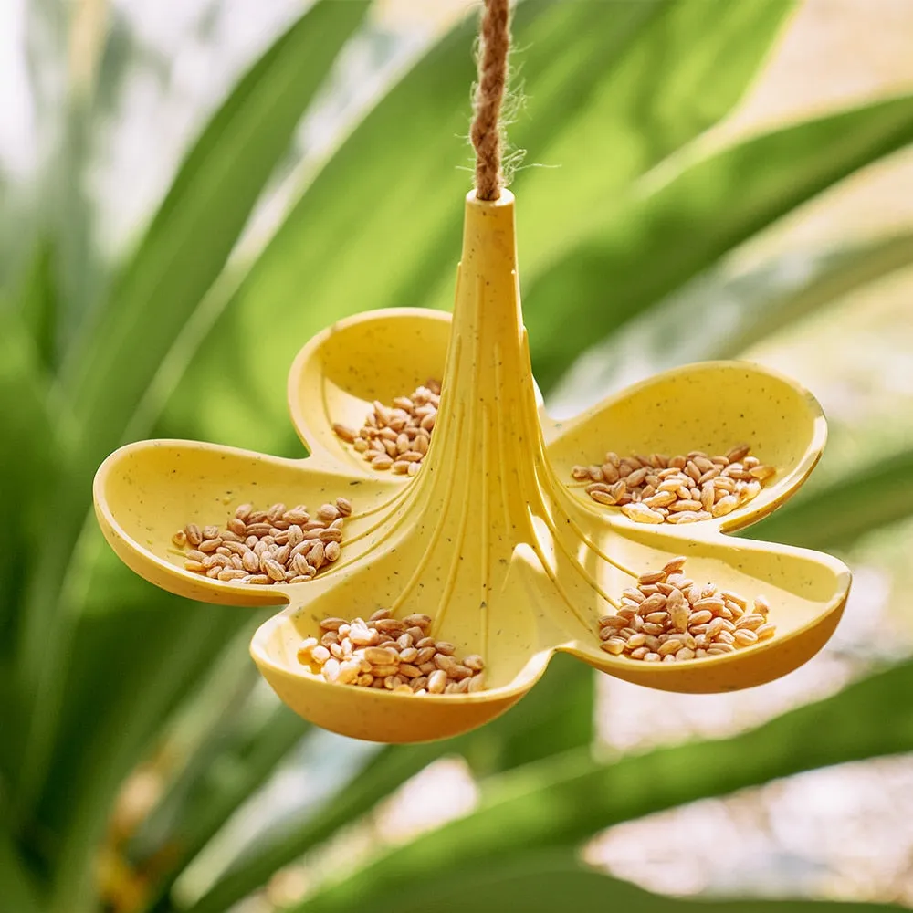 Bamboo Bird Feeder / Yellow