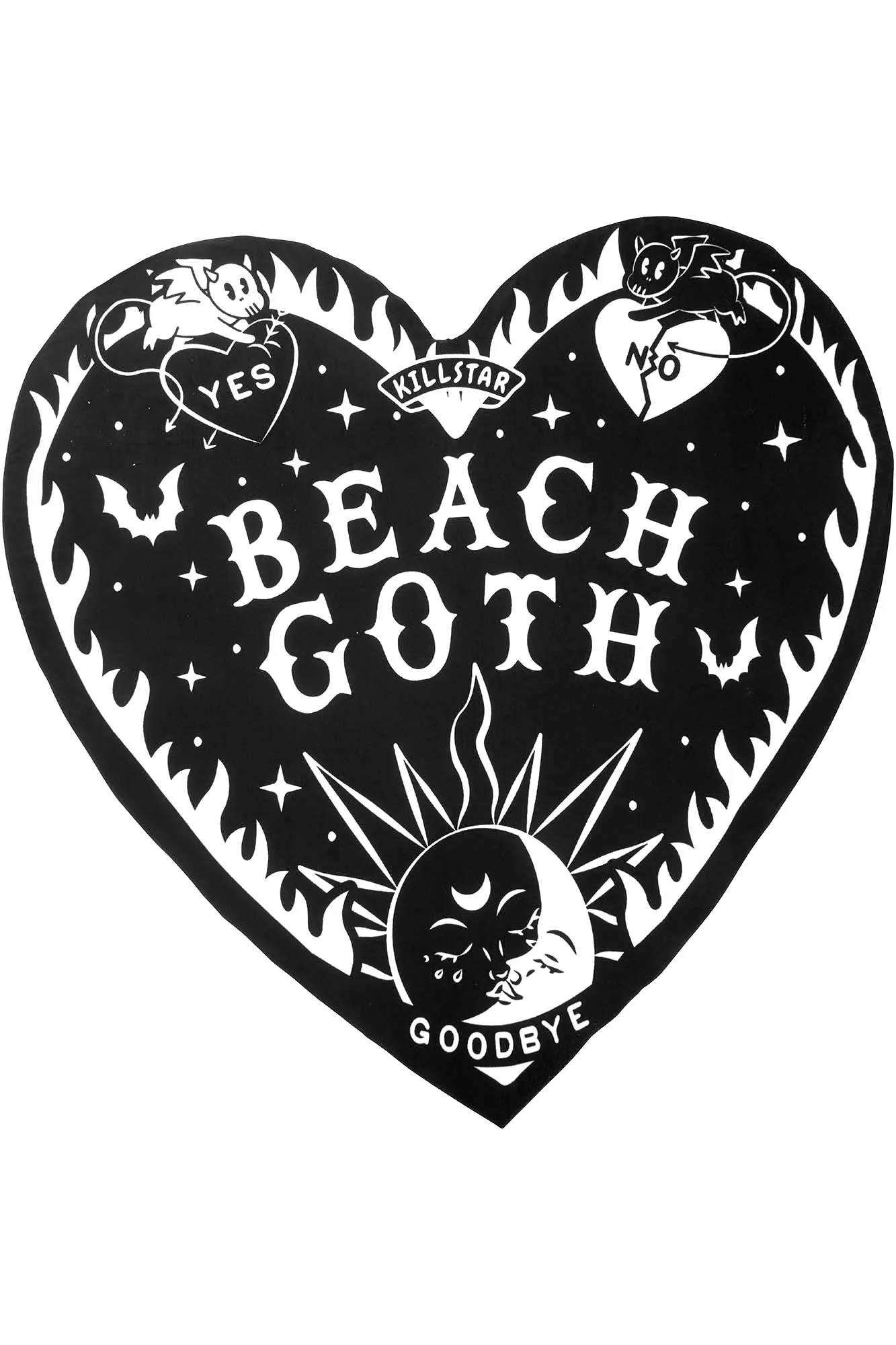 Beach Goth Heart Towel