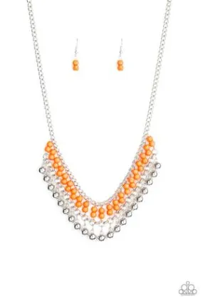 Beaded Bliss Orange Necklace