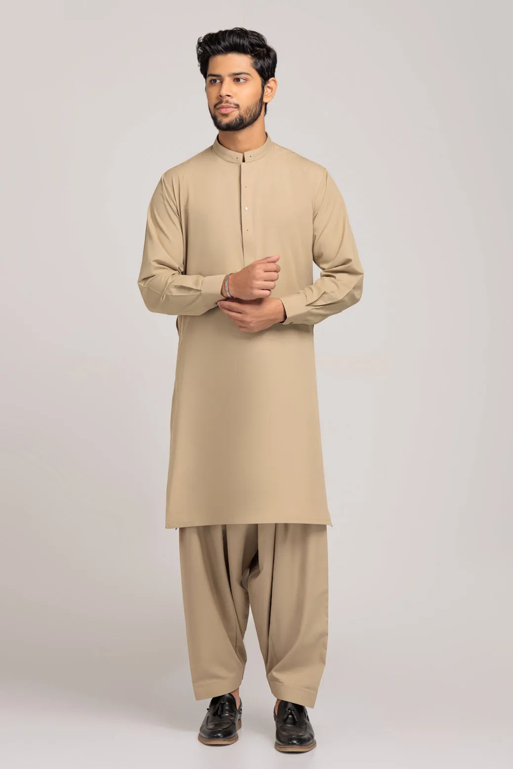 BEIGE-BLENDED-KURTA SHALWAR (KSRS23-047)