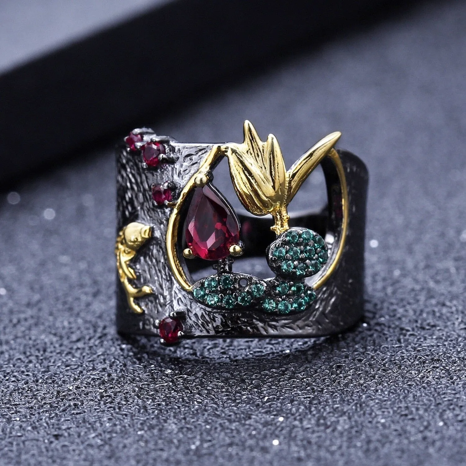 Black Gold Ruby Ring