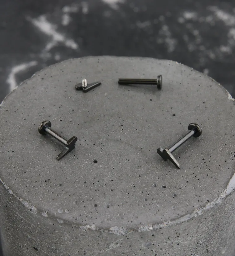 Black PVD Electric Bolt Internally Threaded Titanium Labret