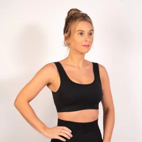 Black Ribbed Seamless Bra