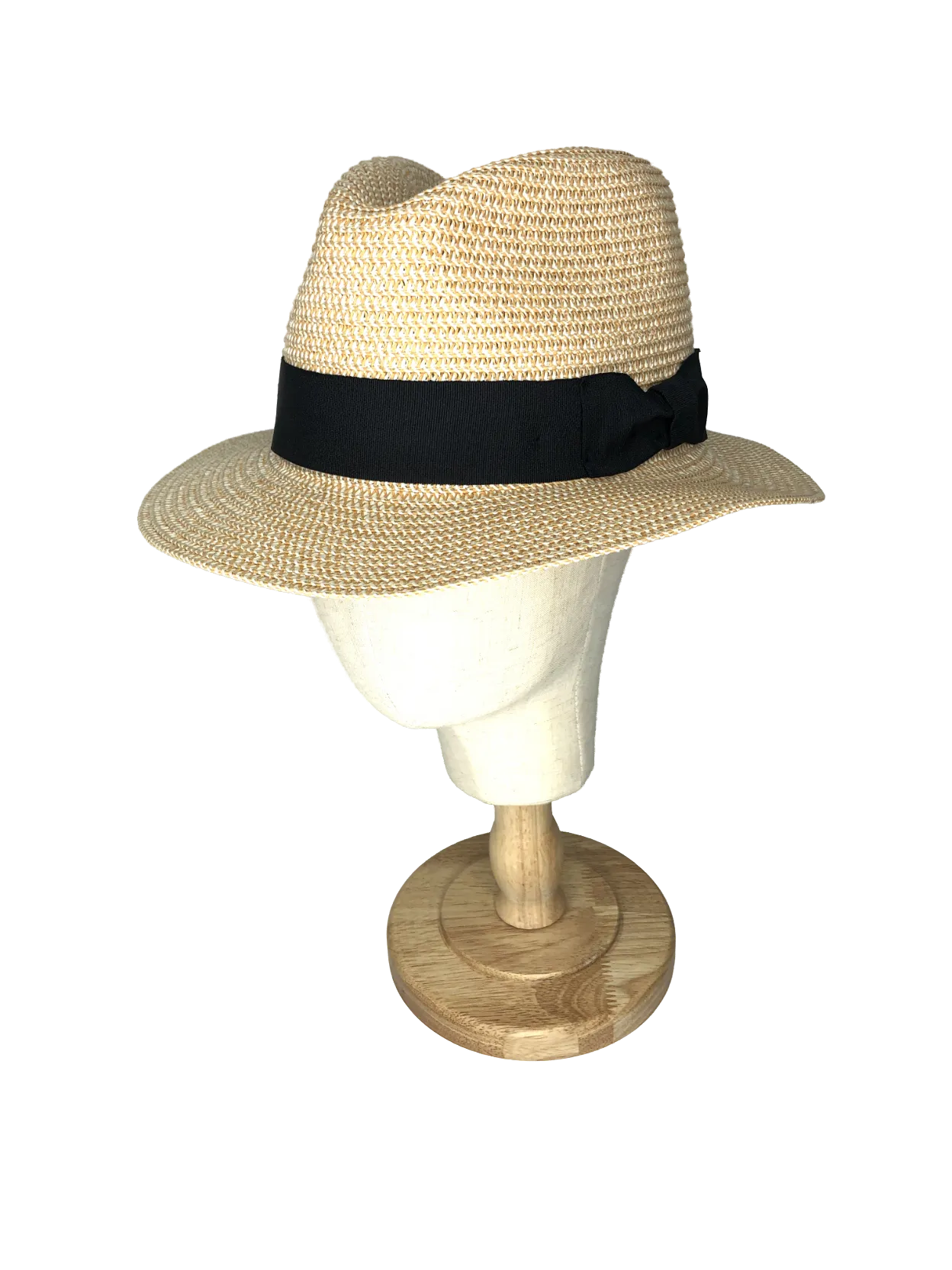 Brown Straw Fedora Hat With Ct Personalisation One Size