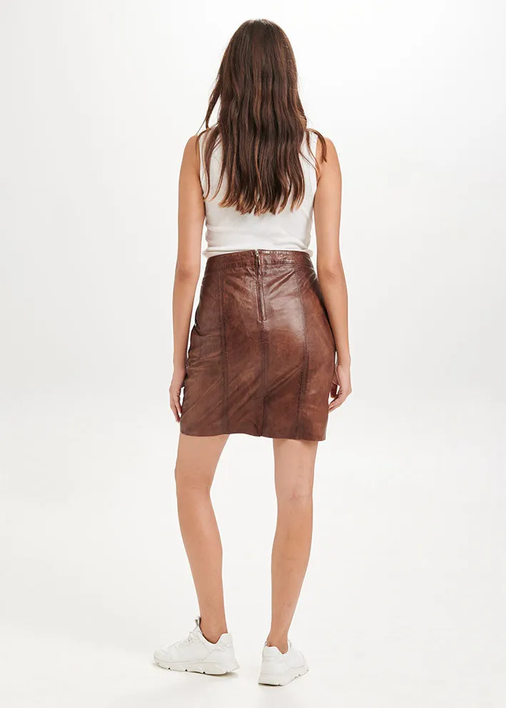 BTF CPH Pencil Skirt with Pockets 100102 Carob Brown