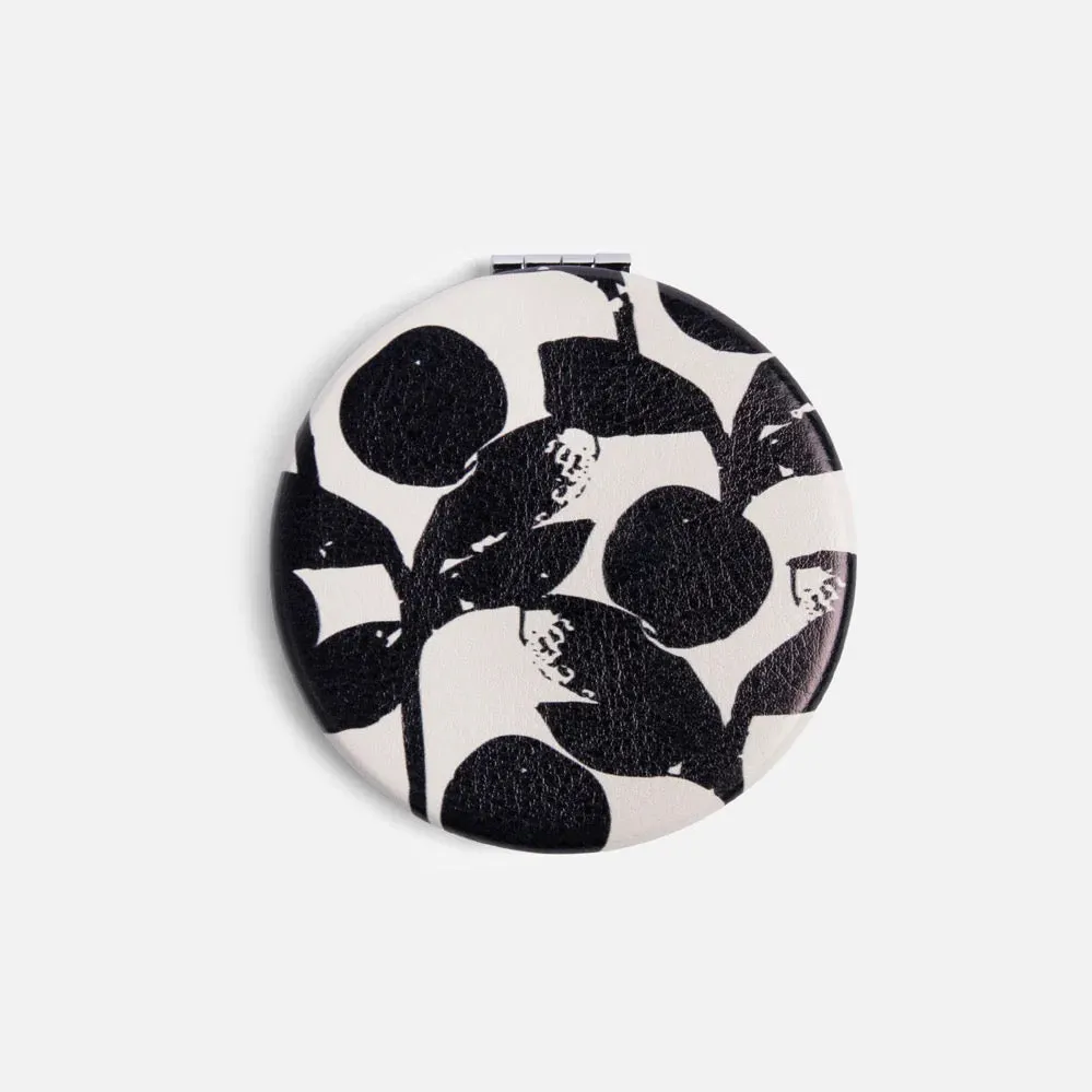 Caroline Gardner Mono Bloom Round Pocket Mirror