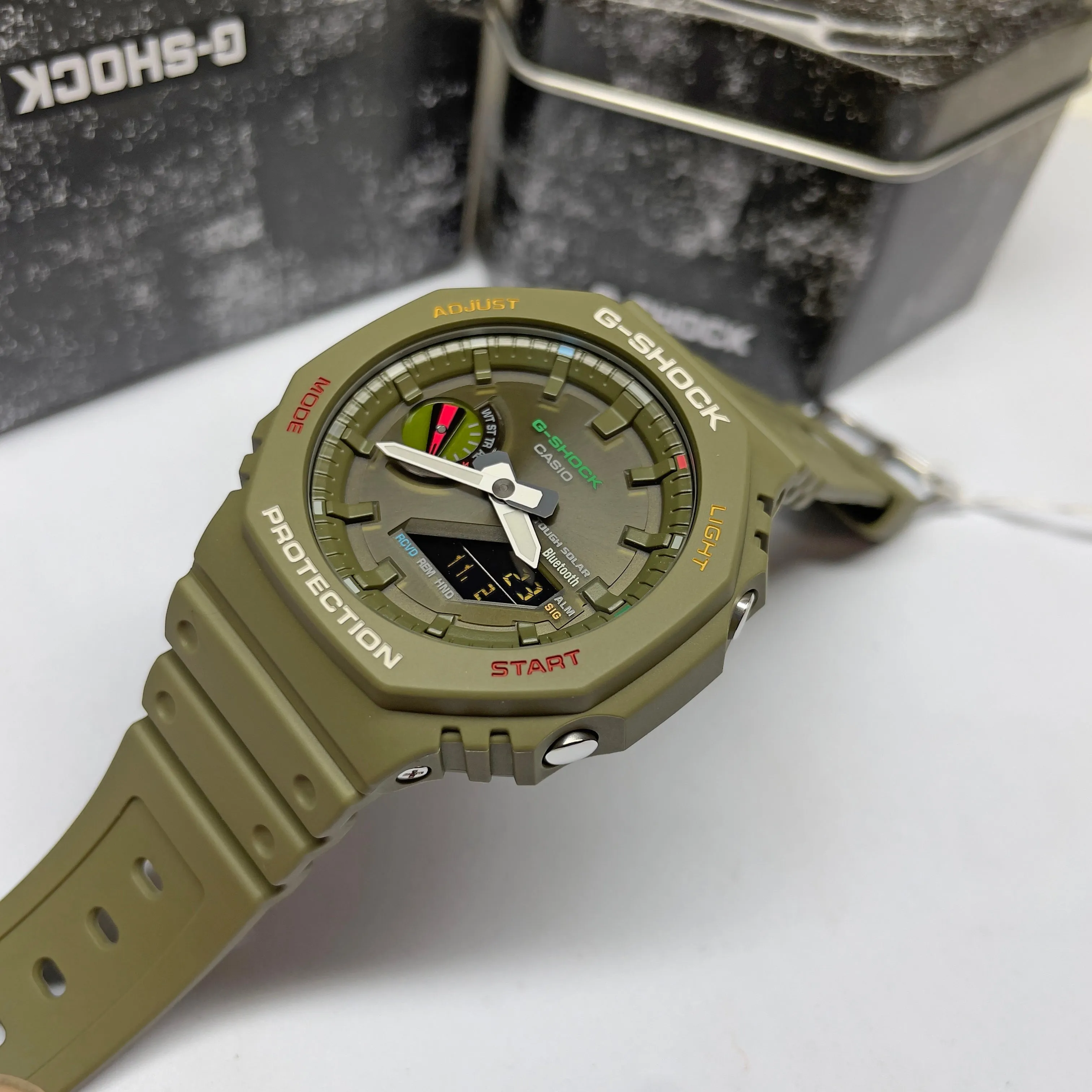 Casio G-Shock Green Multi-Color Solar Bluetooth 2100 CasiOak GAB2100FC-3A Watch