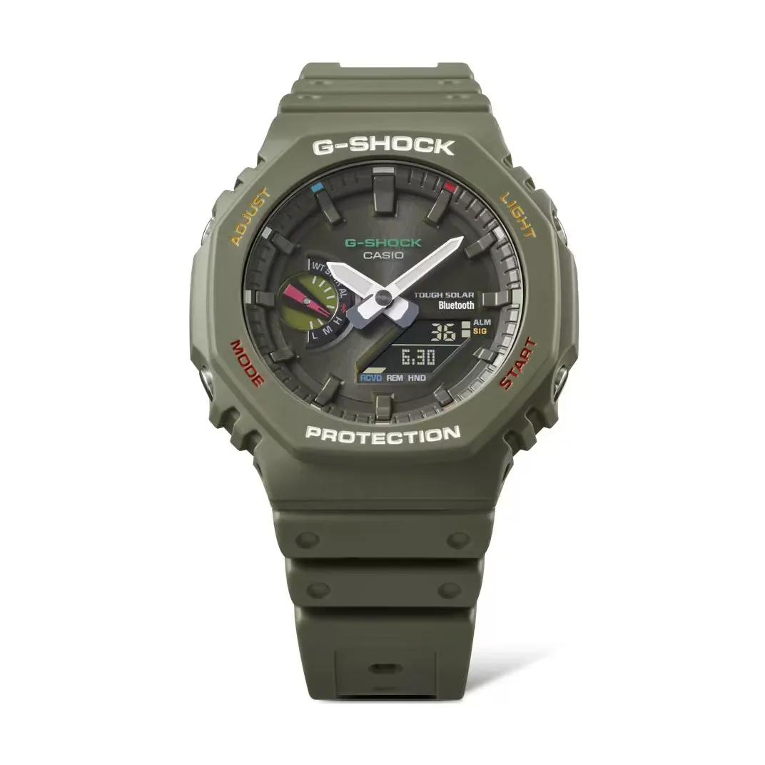 Casio G-Shock Green Multi-Color Solar Bluetooth 2100 CasiOak GAB2100FC-3A Watch