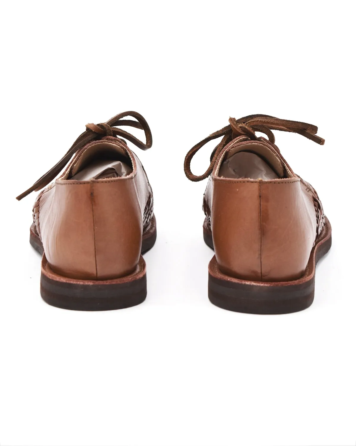 Chamula Veracruz Brown Lace Up Woven Shoe