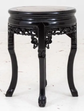 Chinese Art Deco Mahogany End Table / Plant Stand