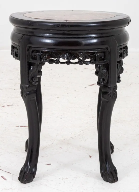 Chinese Art Deco Mahogany End Table / Plant Stand