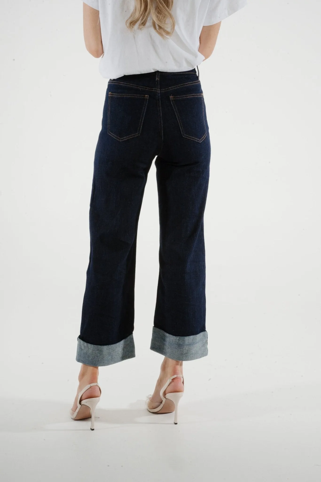 Cindy Cuffed Hem Jean In Dark Wash