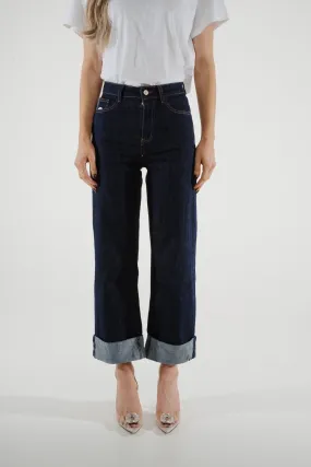 Cindy Cuffed Hem Jean In Dark Wash