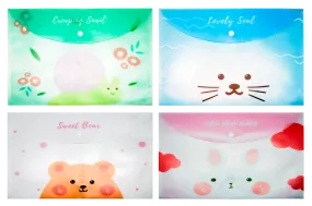 Cute Cartoon Animals Theme A4 PP Snap Button File (Pack of 12pcs)