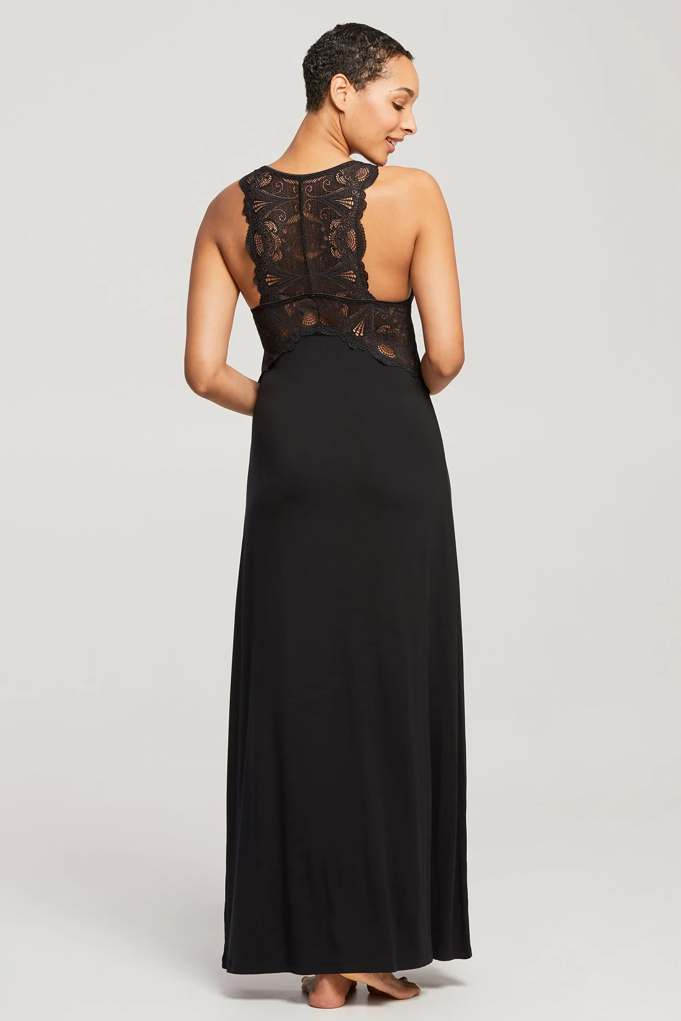 Fleurt Long Gown - Black