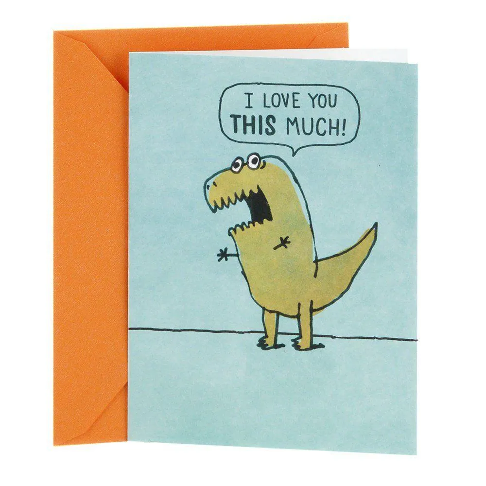 Funny Love Valentines Day Card (T Rex Arms)