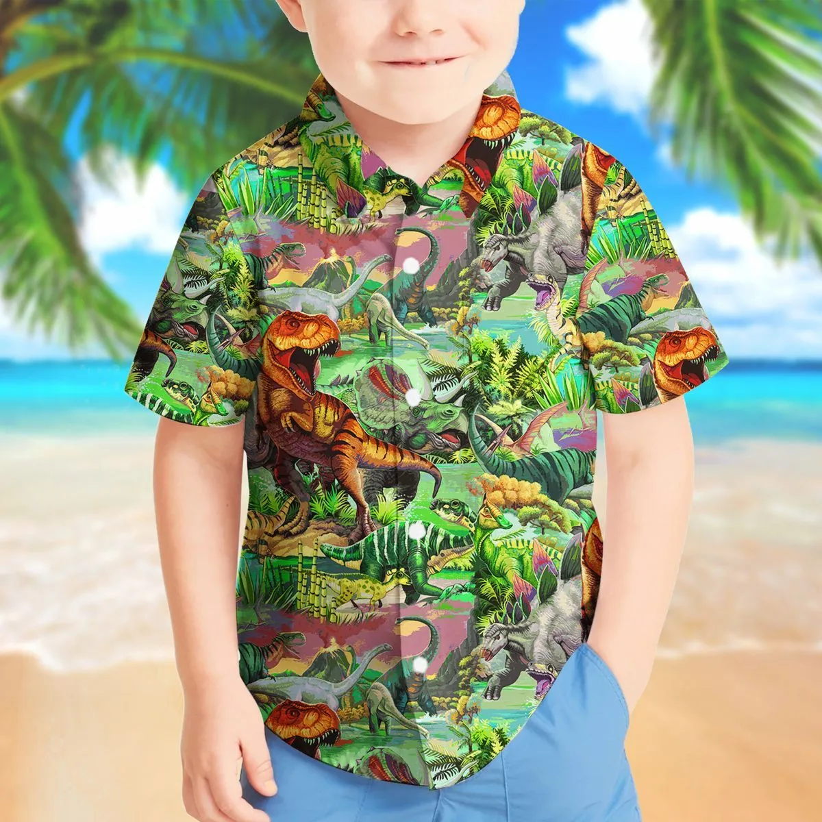 Gearhuman 3D Dinosaur Kid Hawaii Shirt