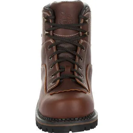 Georgia Men's Amp LT Low-Heel Logger 6" WP Work Boot - Brown - GB00270