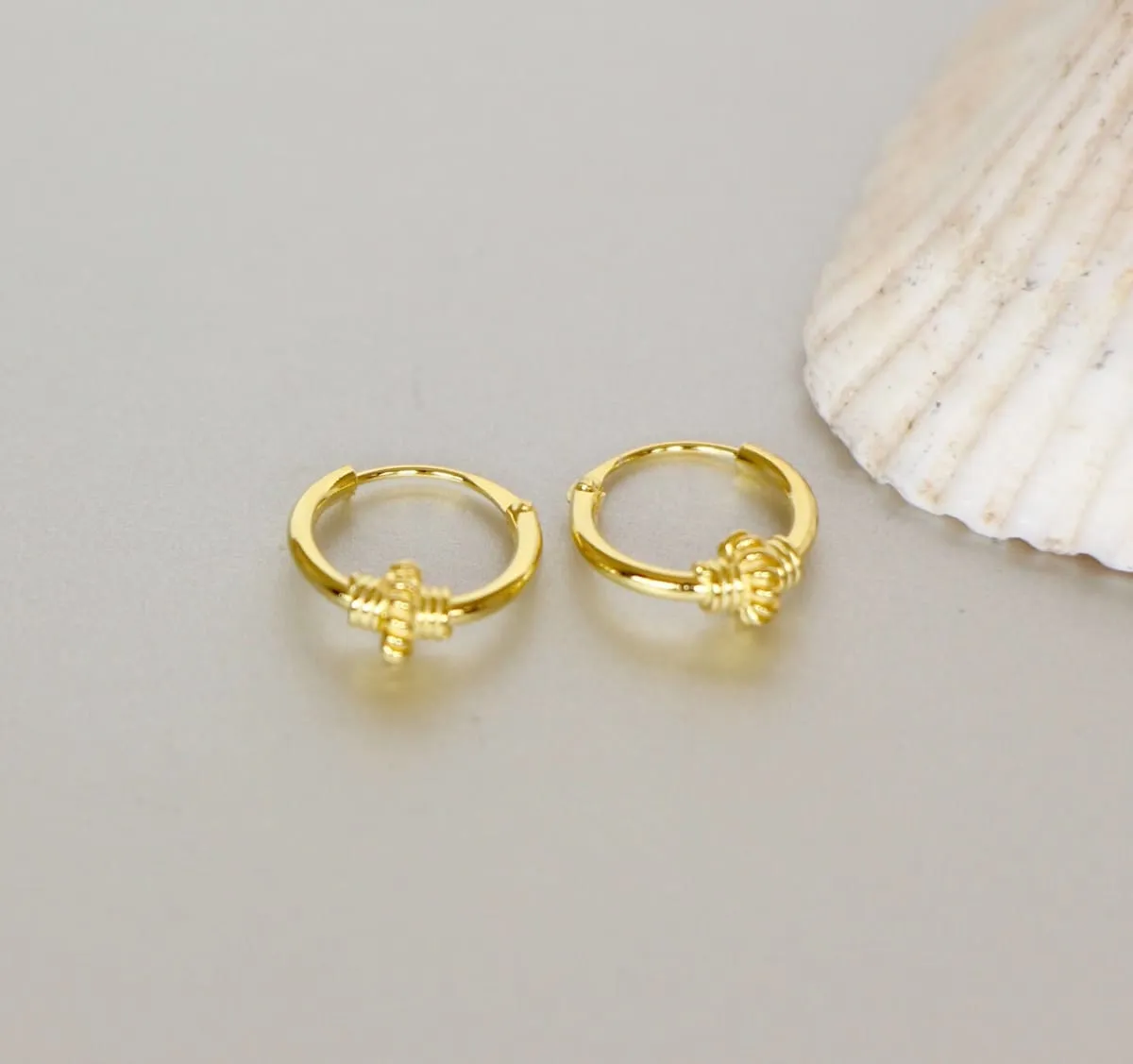 Gold Ear Hoops, Gold Plated Bali Hoops, Bridesmaids Gift, Piercing Ear Hoops, 12mm Simple Earrings, Minimal Earrings, Casual Hoops, (E57)