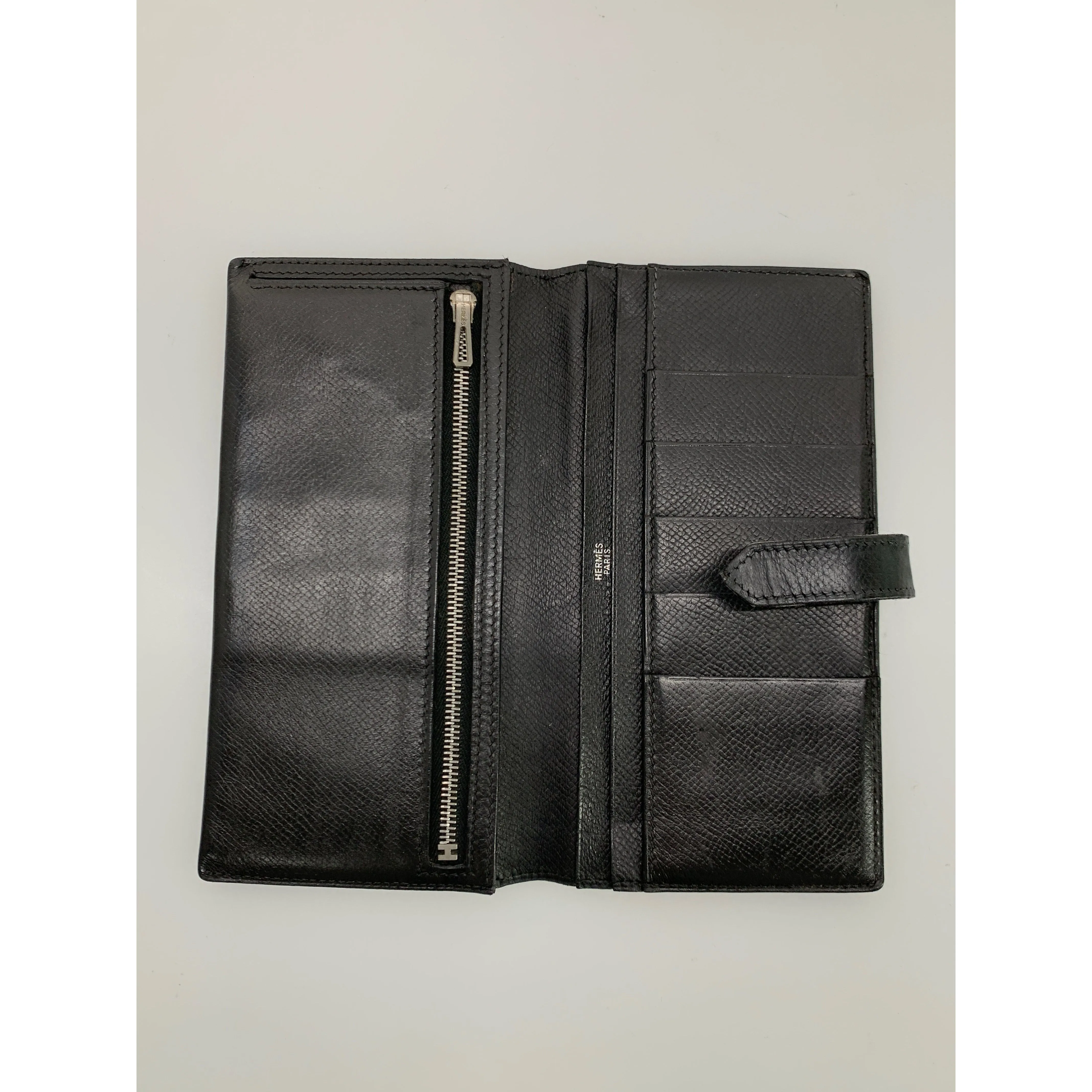 #HERMES/Long Wallet/BLK/Leather