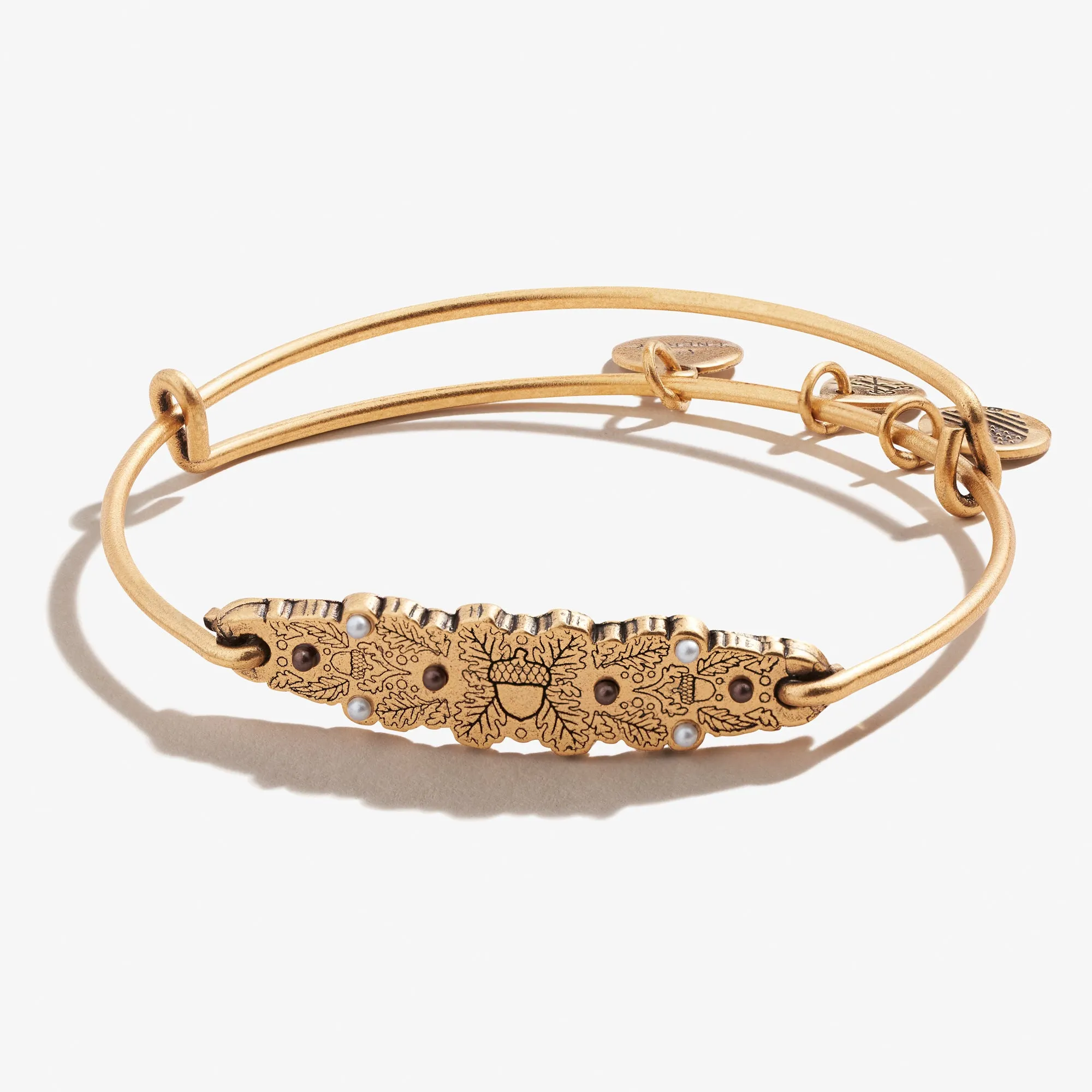 Jeweled Acorn Inline Charm Bangle