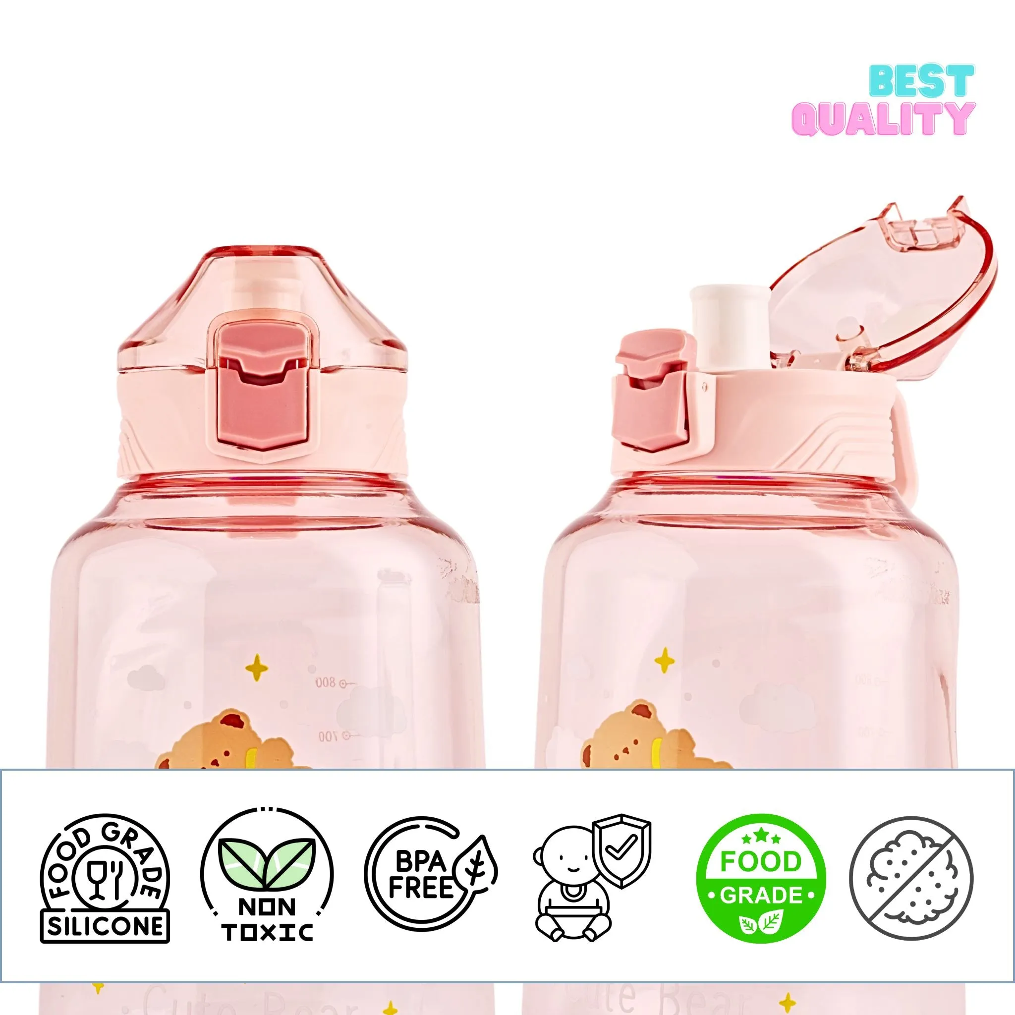 Leakproof Water Bottle with Cute Designs 1.2L