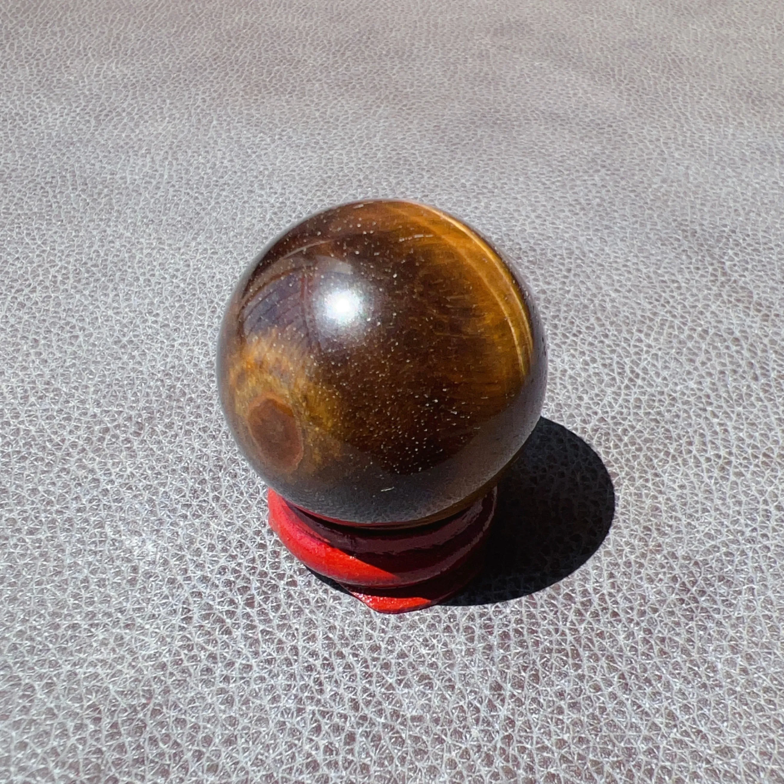 Natural Brown Tiger Eye Stone Sphere 37.3mm | Healing Stone Decor Holiday Gifts