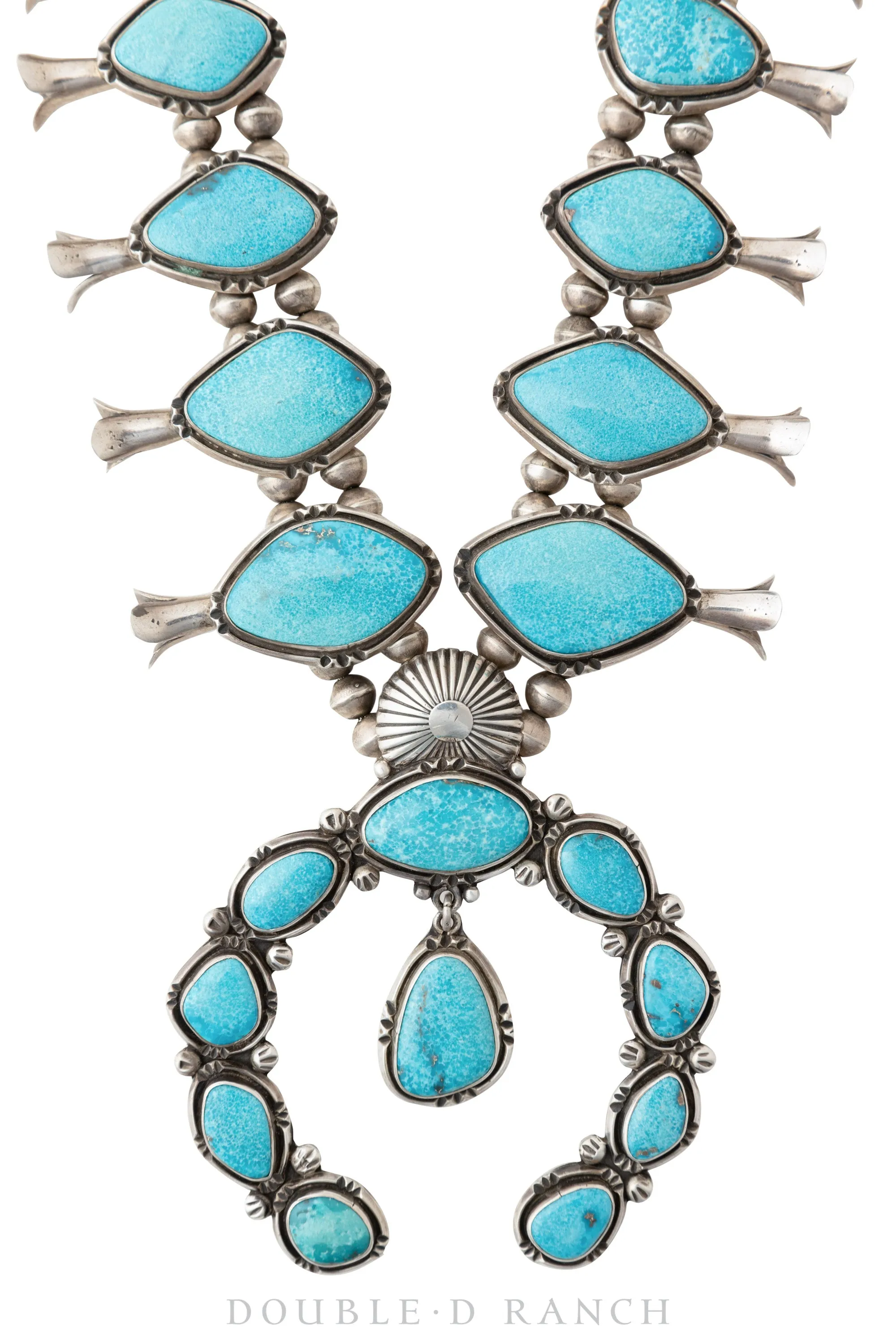 Necklace, Squash Blossom, Turquoise, Mark, Vintage, 1524