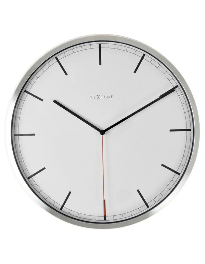 NeXtime Company Stripe Wall Clock - Aluminum Case - White Dial - 13.75in