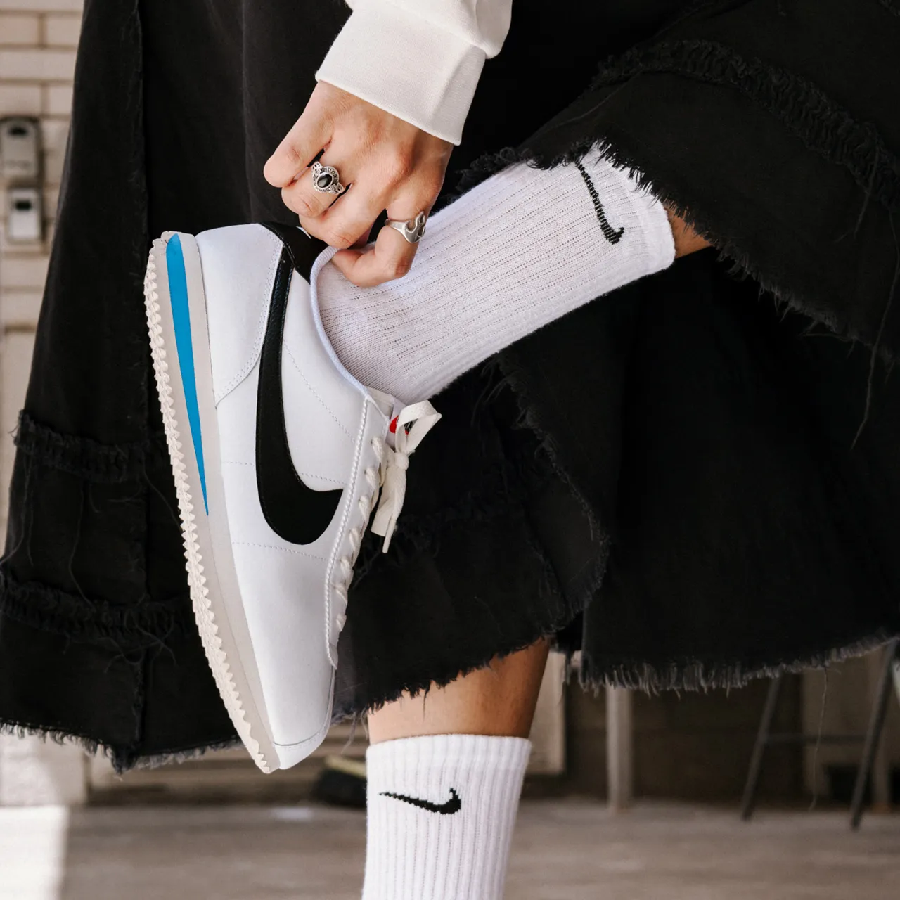 Nike Women's Cortez White/Black/Light Photo Blue DN1791-100