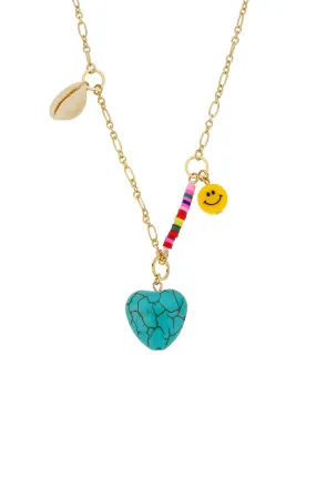 Only Good Vibes 18k Gold Plated Charm Necklace