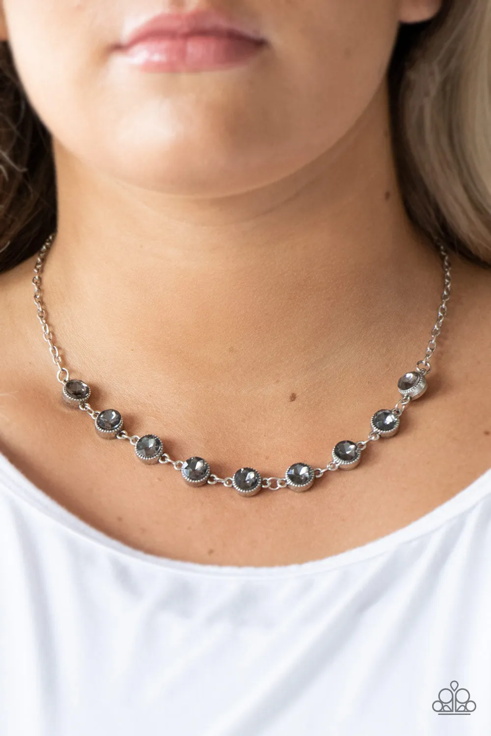 Paparazzi Necklace ~ Starlit Socials - Silver