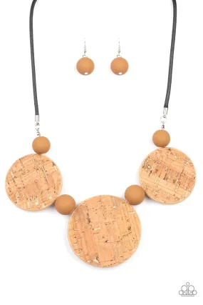 Paparazzi Pop The Cork - Brown Necklace